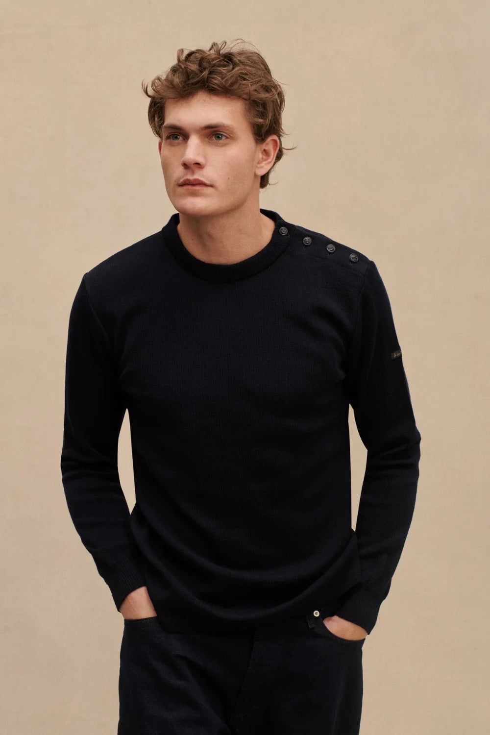 Pull 2026 pour femme - Couche de base en laine - Col rond - Manches Pull 2026 pour femme - Couche de base en laine - Col rond - Manches