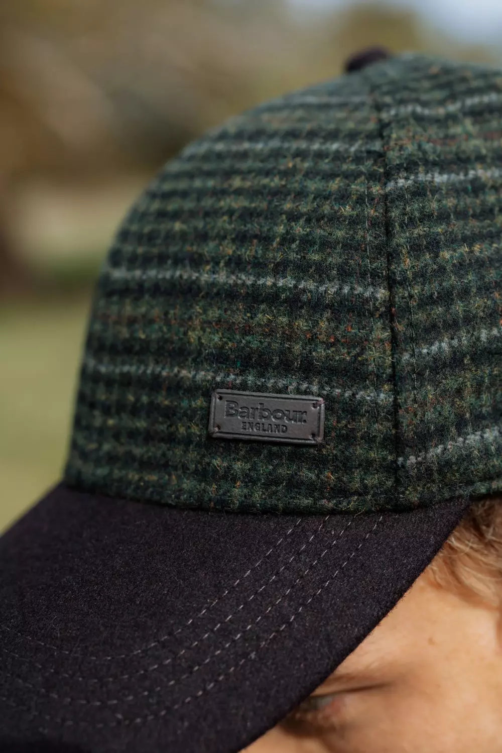 Barbour tweed baseball cap deals