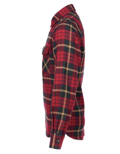 Ce modèle de chemise Pike Brothers est un incontournable de la marque, ici dans sa variante en laine a carreaux rouge et noir. La chemise 1943 CPO est une réplique des vêtements de marins Américains des années 40-50.(cpo= Chief Petty Officer)       80% laine/20% polyamide     Coupe authentique années 40     Boutons œil de chat     Fabriqué en Turquie