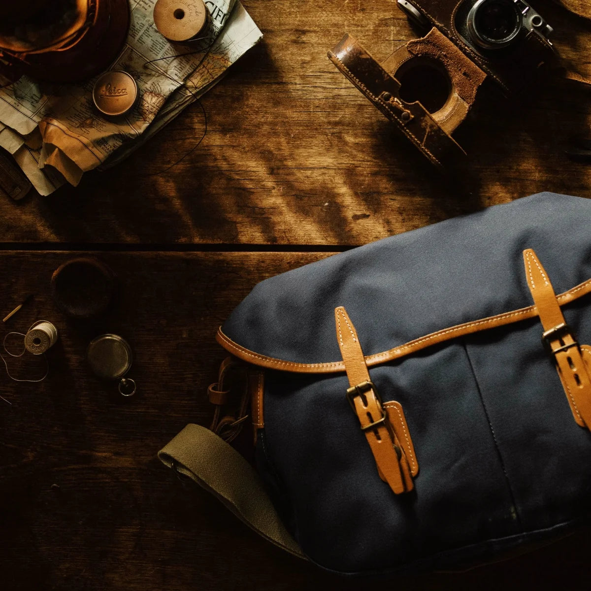 Sac De Pêche à La Mouche Vintage Orvis - Toile De Coton Épais Avec Renforts Cuir, Occasion Usé