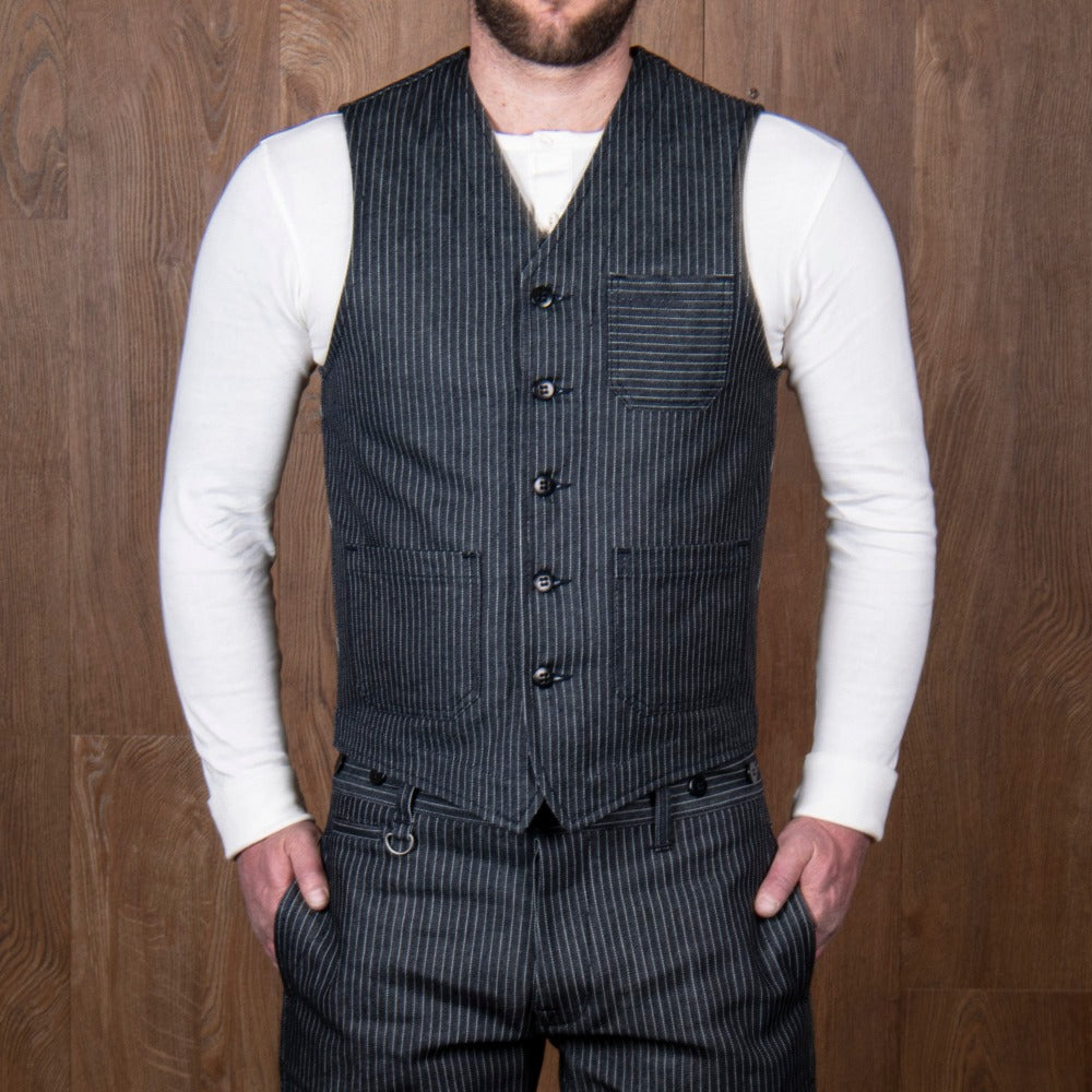 Gilet 1937 blue wabash, 100% coton - Pike brothers