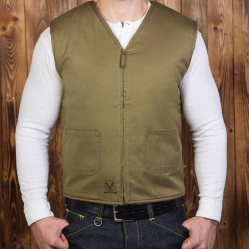 gilet c2 wax doublé olive - pike brothers-pike brothers