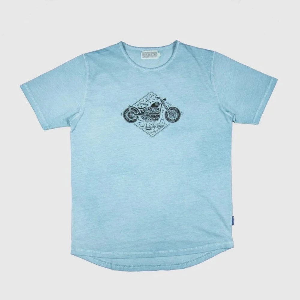 T-shirt chop bleu gris, Kytone