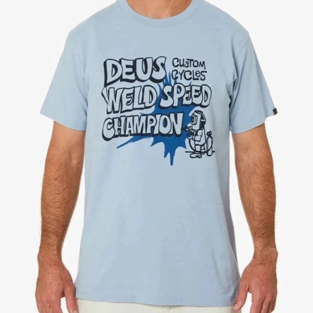 t-shirt weld wonder fog blue- deus ex machina