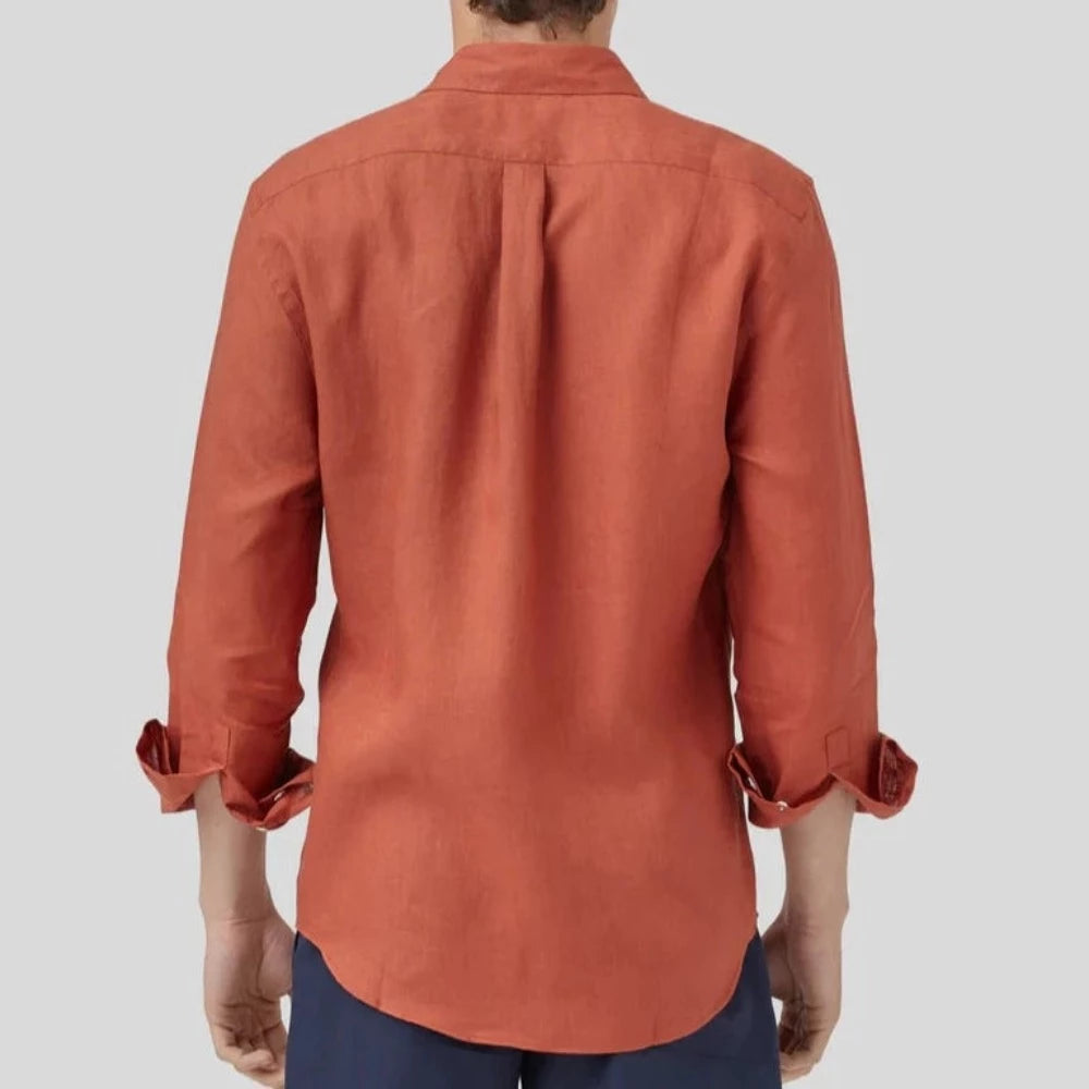 La chemise en lin Portuguese flannel est un classique de la marque depuis plusieurs saisons.  boutons en nacre 100% lin Fabriqué au Portugal