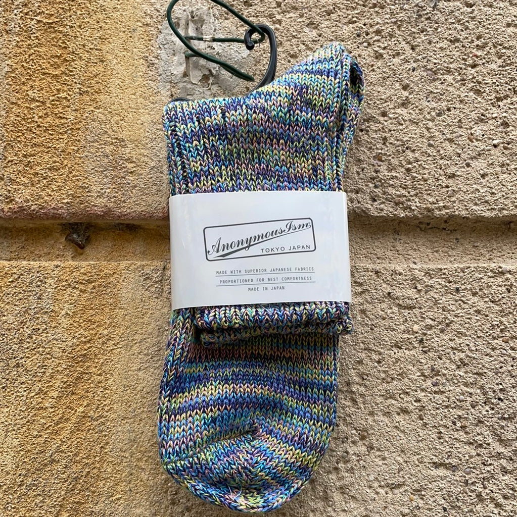 Chaussettes color mix bleu - anonymous ism